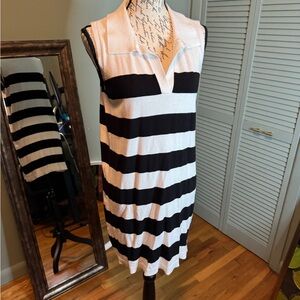 Elegant Black and White Striped Mini Dress
